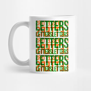 Letters Typography Stack (Green Orange) Mug